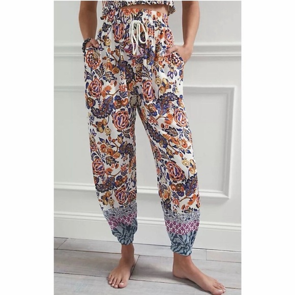 Anthropologie Other - By Anthropologie Floral Lounge Pajama Pants Comfy Boho Hippie Festival Size XS